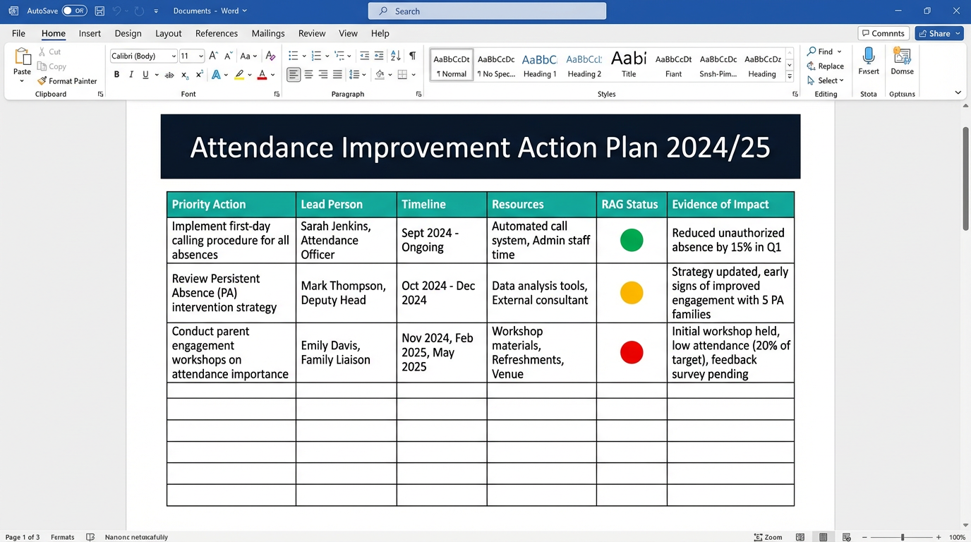 Attendance Action Plan